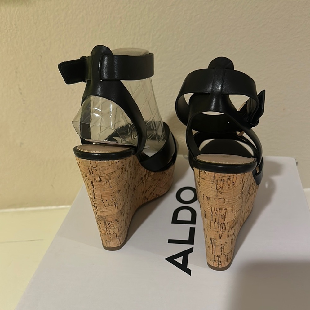 Aldo Black Platform Sandals Brand New - Picture 5 of 6